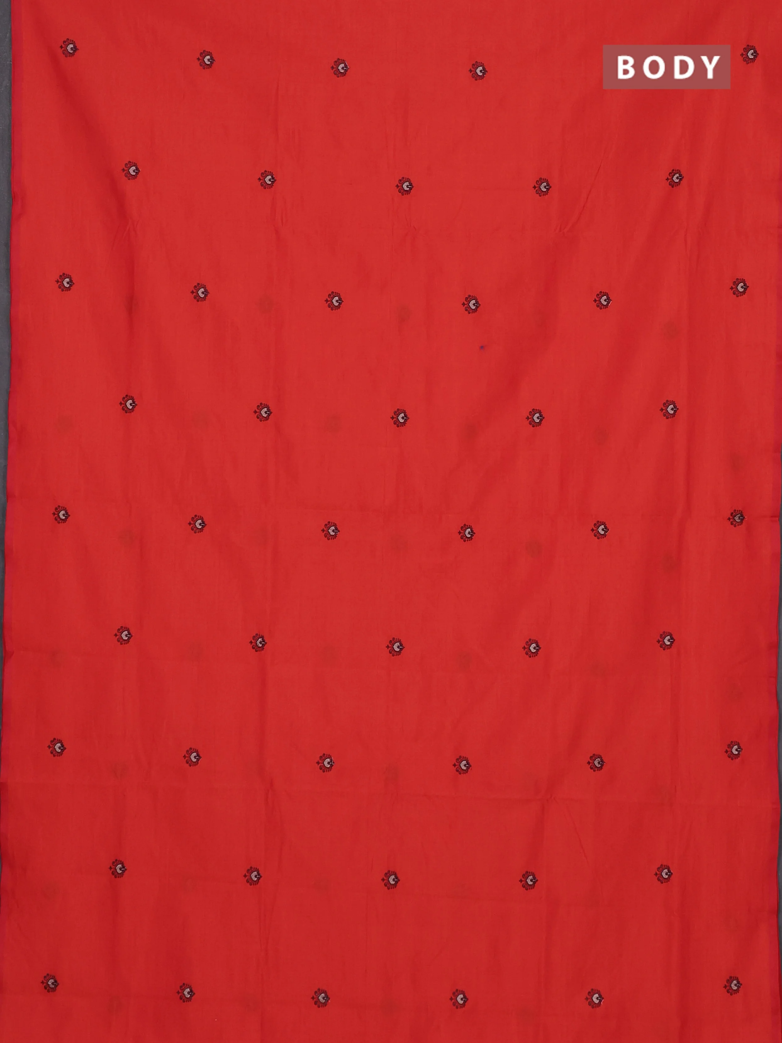 Semi Silk Cotton Saree - Orange and Coffee Brown